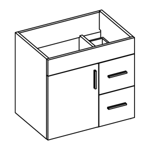 24" x 21.5" Vanity for 25x22 TOPS