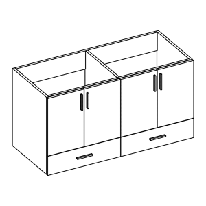 48" x 21.5" Vanity for 49x22 TOPS (Double Bowl)