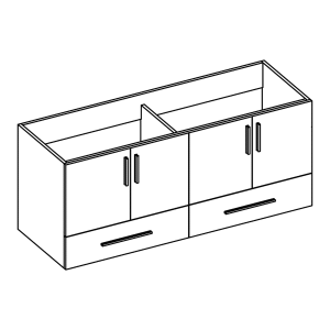 Daytona + Infinity (60") 4-Door, 2-Drawer Vanities
