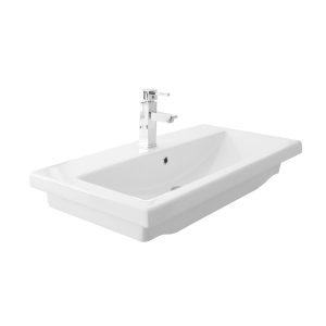 KIRA 40" Ceramic White Sink Top with one hole