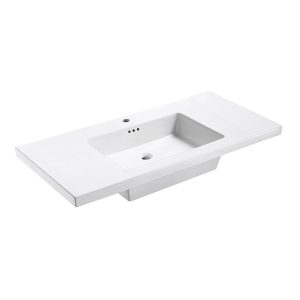 TRIBECA 4322 White Ceramic Sink Top with single faucet hole