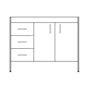 Jupiter 42" 2-door, 3 drawer vanity