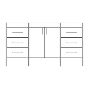 Jupiter 60" 2-Door, 6-Drawer vanity