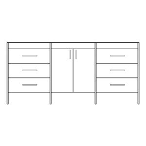 Jupiter 72" 2-Door, 6-Drawer vanity