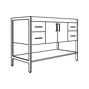 Jupiter 48" 2-Door, 4-Drawer vanity with open shelf