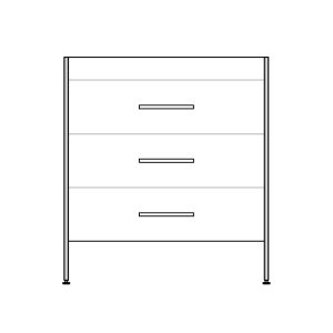 34" 3-Drawer Vanity for AUTUMN 36
