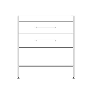 38.5" 2-Drawer Vanity with Open Shelf for KIRA 40
