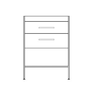 23" 2-Drawer Vanity with Open Shelf for NEW KIRA 24